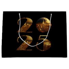 Bolsa De Regalo Grande Oro de Año Nuevo 2025-Ball-NYC-