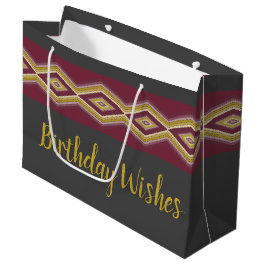 Bolsa De Regalo Grande Oro gris oscuro y púrpura