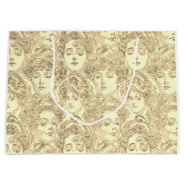 Bolsa De Regalo Grande Oro sepia victoriano de patrón chica Gibson