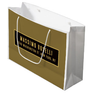 Bolsa De Regalo Grande Oro y negro minimalista profesional moderno