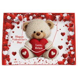 Bolsa De Regalo Grande Osito de peluche adorable de San Valentín