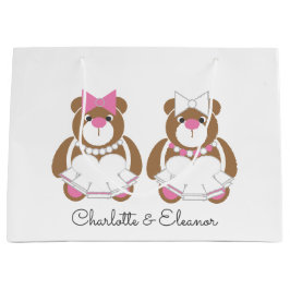 Bolsa De Regalo Grande Oso de peluche boda lesbiana lindo blanco