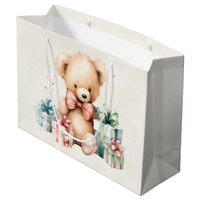 Bolsa De Regalo Grande Oso de peluche con regalo de Navidad (Angulo reverso)