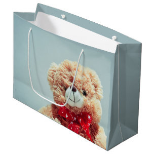 Bolsa De Regalo Grande Oso de peluche con un arco rojo