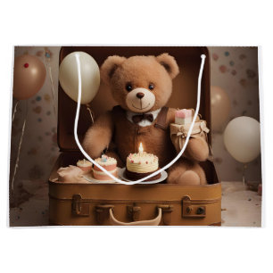 Bolsa De Regalo Grande Oso de peluche de cumpleaños