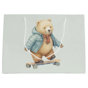 Bolsa De Regalo Grande Oso de peluche en patinaje