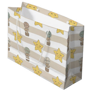 Bolsa De Regalo Grande Oso de peluche lindo globo aerostático Patrón neut
