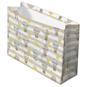 Bolsa De Regalo Grande Oso de peluche lindo Globo aerostático Patrón neut
