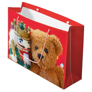 Bolsa De Regalo Grande Oso de peluche y cazador de nueces