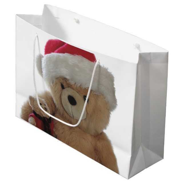 Bolsa De Regalo Grande Oso de Santa con poco oso (Angulo Anverso)