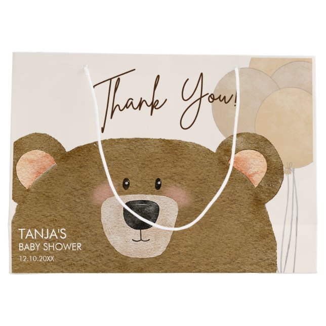 Bolsa De Regalo Grande Oso lindo Podemos anticipar Baby Shower de espera  (Reverso)