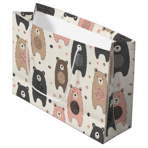 Bolsa De Regalo Grande Oso Lindo - Suave Bosque Pastel (1)