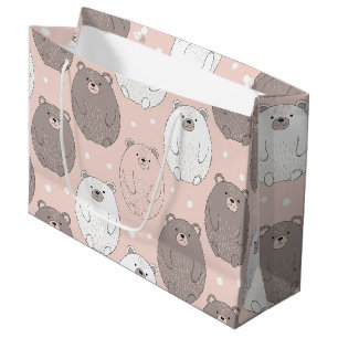 Bolsa De Regalo Grande Oso Lindo - Suave Bosque Pastel (2)
