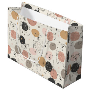 Bolsa De Regalo Grande Oso Lindo - Suave Bosque Pastel (3)