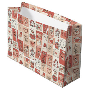 Bolsa De Regalo Grande Oso Lindo - Suave Bosque Pastel (6)