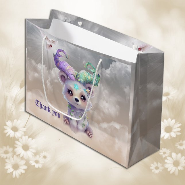 Bolsa De Regalo Grande Oso mágico en purpurina pastel. (Subido por el creador)