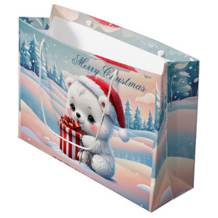 Bolsa De Regalo Grande Oso polar de pequeños Navidades