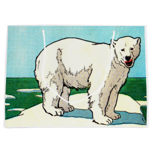 Bolsa De Regalo Grande oso polar en una pista de hielo