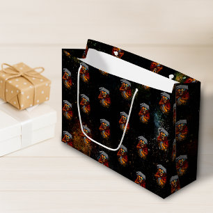 Bolsa De Regalo Grande Oso Retro Con Sombrero Rallador De Queso Y Gafas D