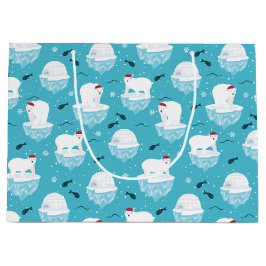 Bolsa De Regalo Grande Osos polares cortos en el patrón de Navidades Sant