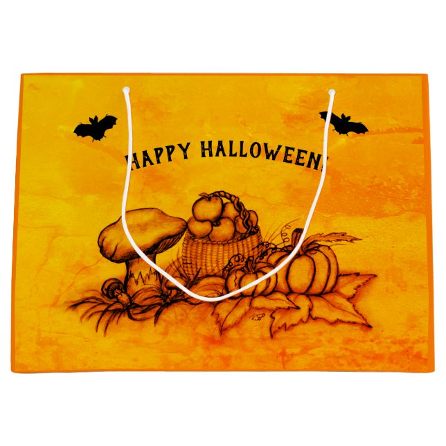 Bolsa De Regalo Grande Otoño, ¡Feliz Halloween! (Anverso)