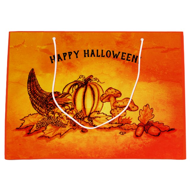 Bolsa De Regalo Grande Otoño, ¡Feliz Halloween! (Anverso)