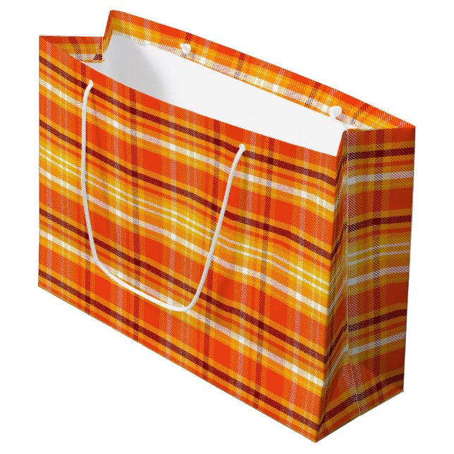 Bolsa De Regalo Grande Otoño Plaid (Angulo Anverso)