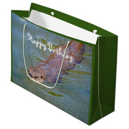 Bolsa De Regalo Grande Otter Swimming Wildlife Photo Birday