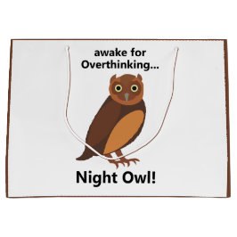 Bolsa De Regalo Grande Overthinking Night Owl Funny