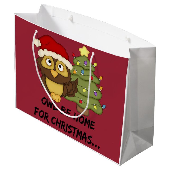 Bolsa De Regalo Grande OwlBeHome4Christmas (Angulo reverso)