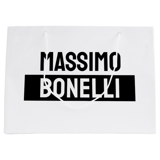 Bolsa De Regalo Grande Own Name Minimalist Modern Plain Black White (Anverso)