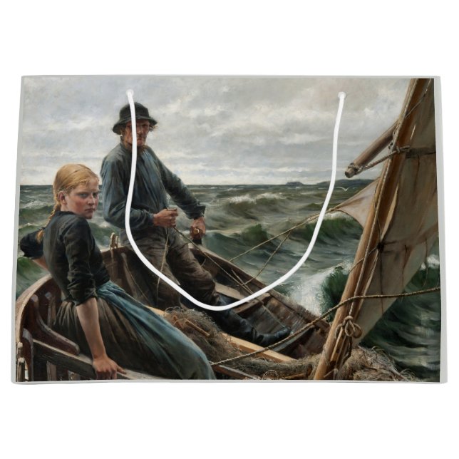 Bolsa De Regalo Grande Padre e hija en el mar (por Albert Edelfelt) (Anverso)