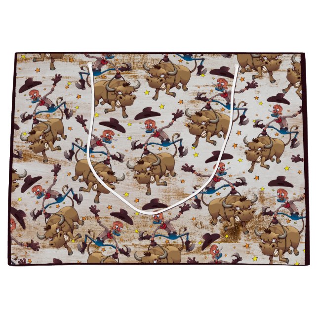 Bolsa De Regalo Grande País del montar a caballo de Bull del vaquero del (Anverso)