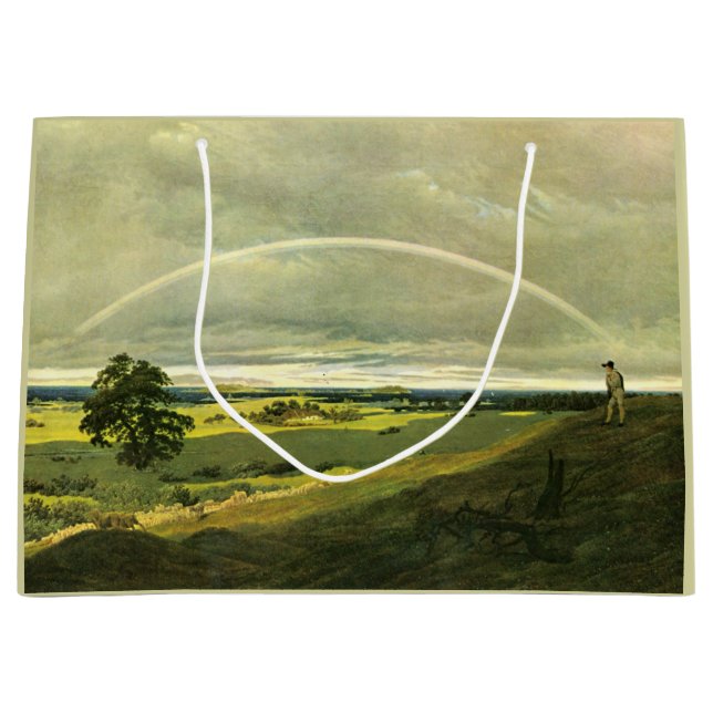 Bolsa De Regalo Grande Paisaje con arcoiris (por Caspar David Friedrich) (Anverso)