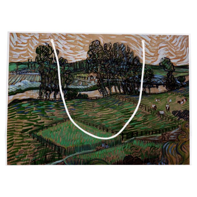 Bolsa De Regalo Grande Paisaje con puente sobre el Oise (van Gogh) (Reverso)