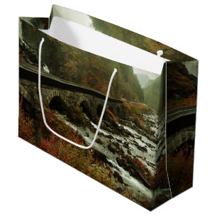 Bolsa De Regalo Grande Paisaje de los bosques y ríos otoñales
