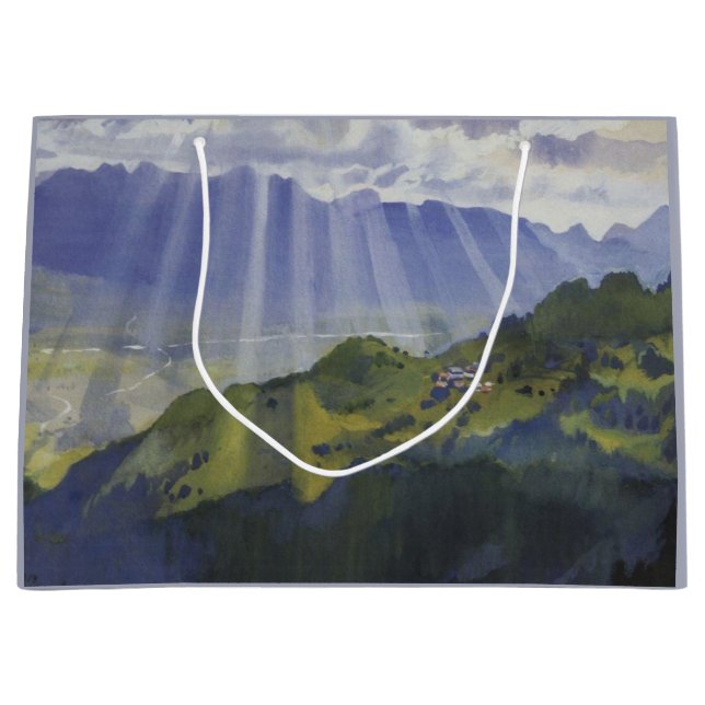 Bolsa De Regalo Grande Paisaje de montaña en Suiza (Serebriakova) (Anverso)