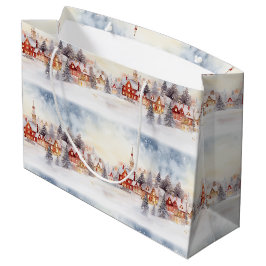 Bolsa De Regalo Grande Paisaje del pueblo de Wonderland Wonderland Winter
