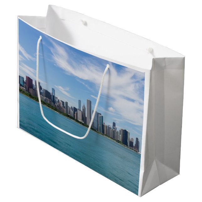 Bolsa De Regalo Grande Paisaje urbano del día de Chicago (Angulo Anverso)