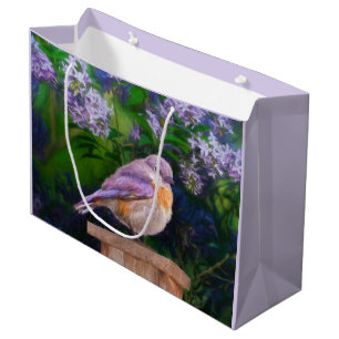 Bolsa De Regalo Grande Pájaro azul oriental en nieve - Fotografía origina