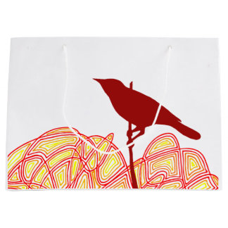 Bolsa De Regalo Grande Pájaro en una rama