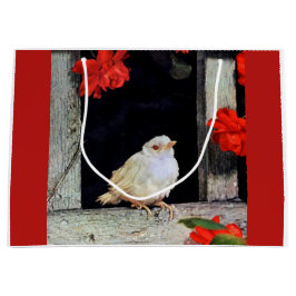 Bolsa De Regalo Grande pájaro petirrojo albino RARO