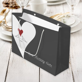 Bolsa De Regalo Grande Pájaros de amor modernos simples personalizados co