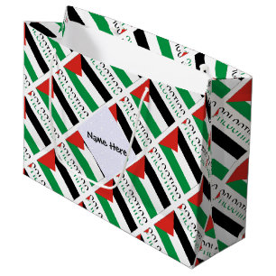 Bolsa De Regalo Grande Palestina Bandera Palestina Pavimentada Negra Pers