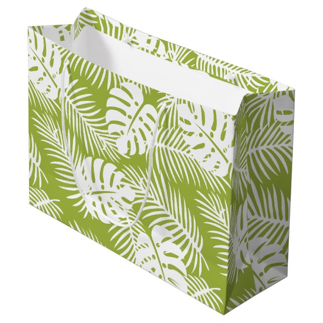 Bolsa De Regalo Grande Paleta verde deja el patrón de bosque tropical sim (Angulo Anverso)