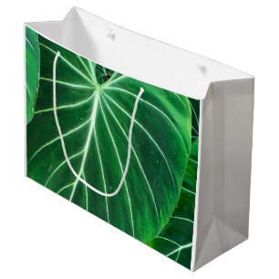 Bolsa De Regalo Grande Palm Leaf follaje de selva tropical