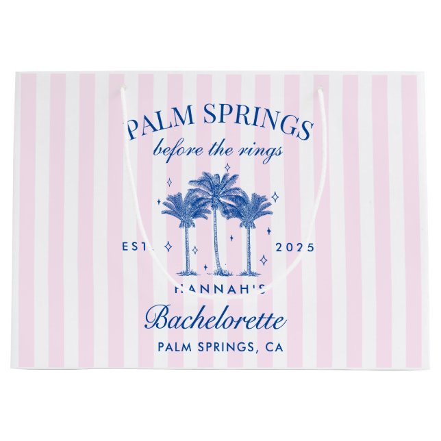 Bolsa De Regalo Grande Palm Springs Before The Rings Blue Bachelorette (Anverso)