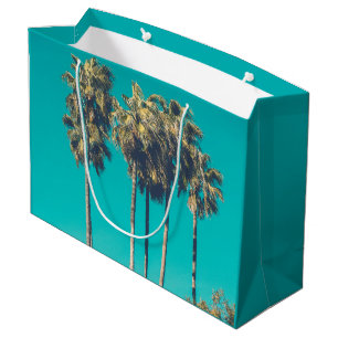 Bolsa De Regalo Grande Palm Trees Tropicales California Retro