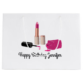 Bolsa De Regalo Grande Palo de labios de glam rosado y belleza polaca de 