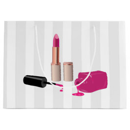 Bolsa De Regalo Grande Palo de labios de glam rosado y belleza polaca de 